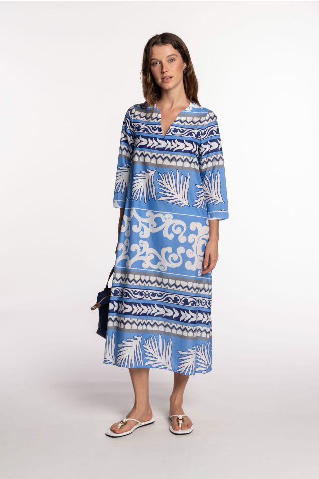 Printed Cotton Voile Midi Dress