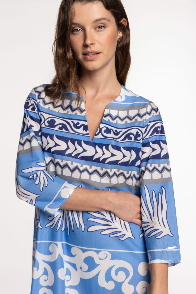 Printed Cotton Voile Midi Dress