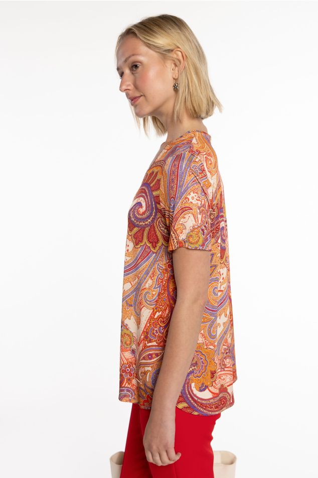 Paisley Printed Jersey Top