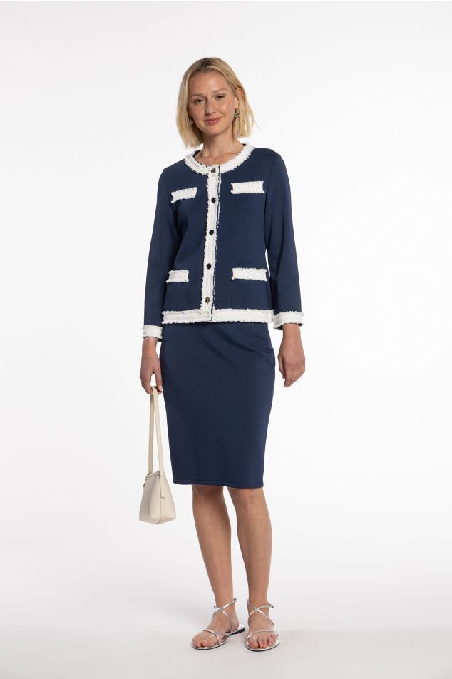 Pencil Skirt in Knit with Elastic Waistband