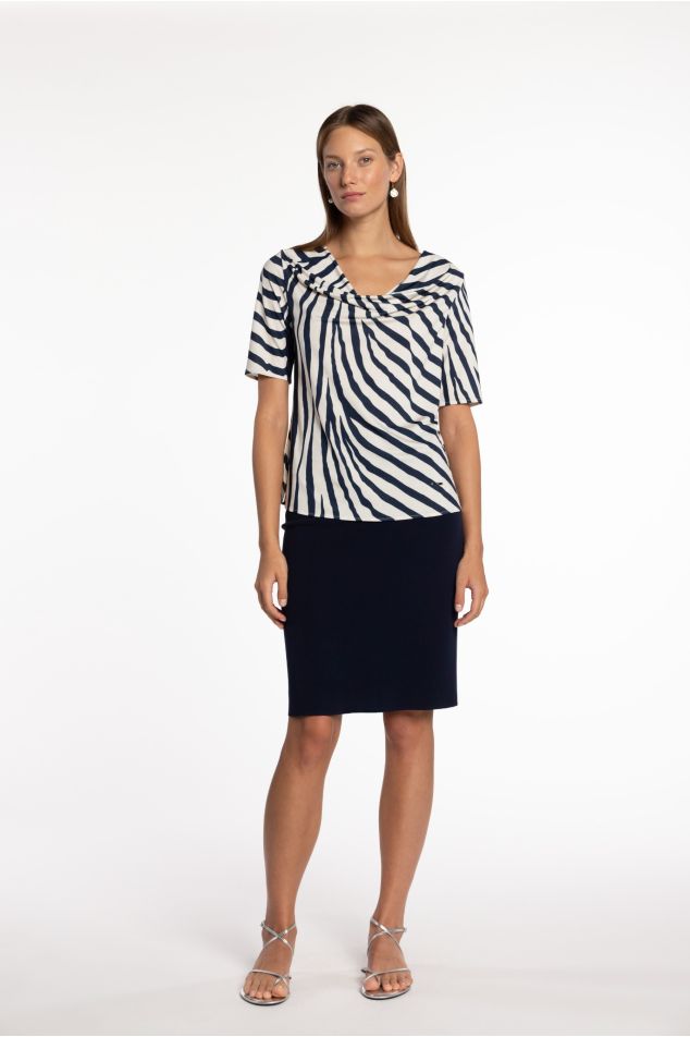 Pencil Skirt in Knit with Elastic Waistband
