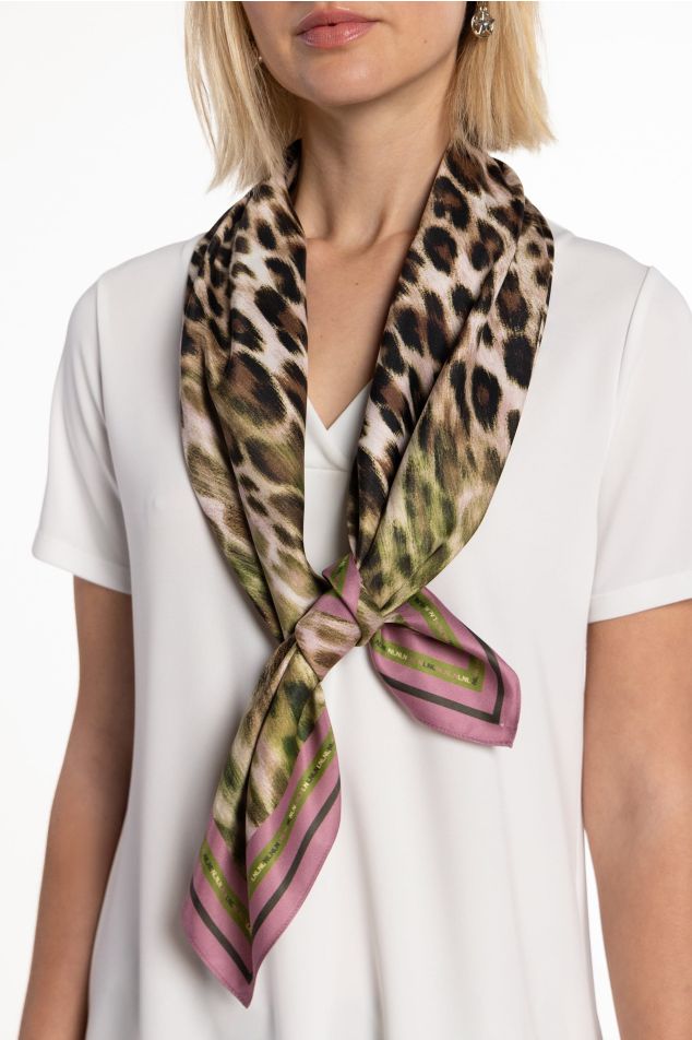 Romantic Animal Print Carré Scarf