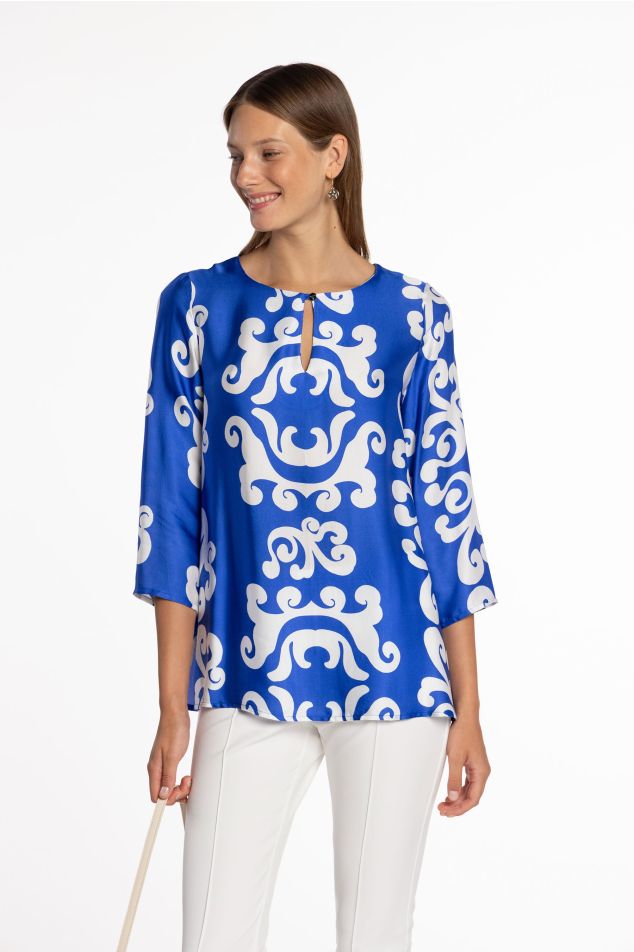 Printed Satin Blouse