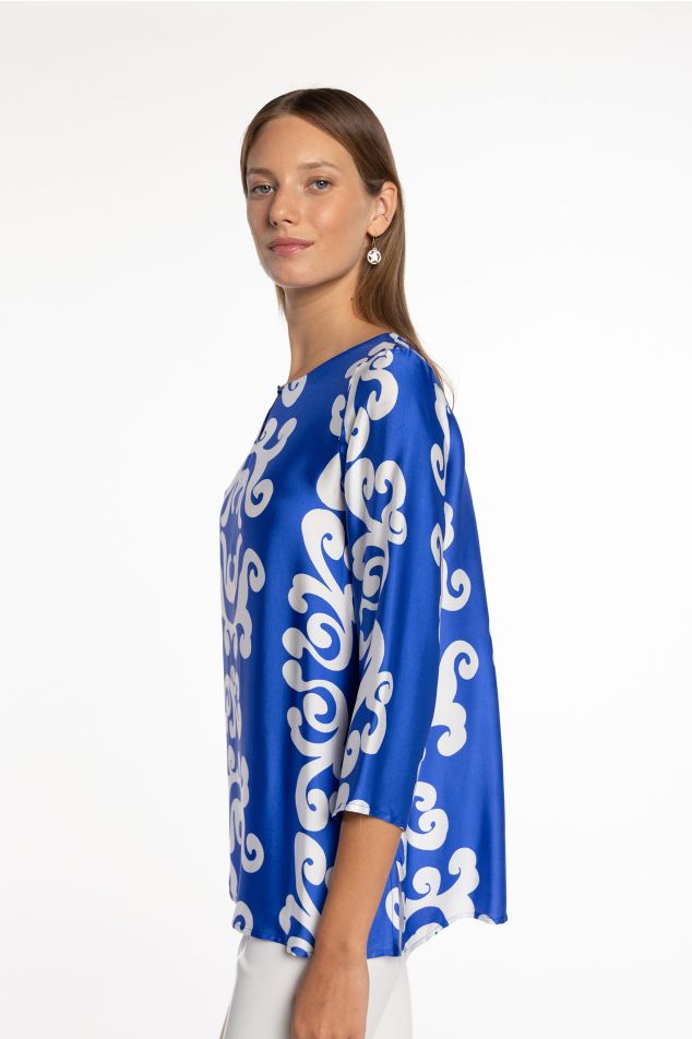 Printed Satin Blouse