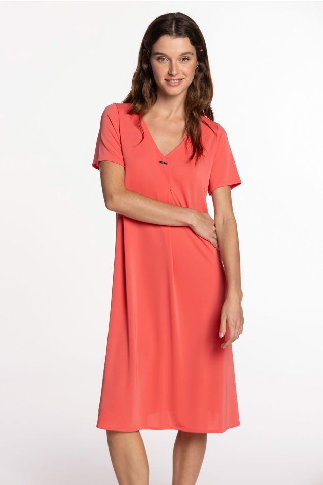 Jersey Dress with Central Pleat