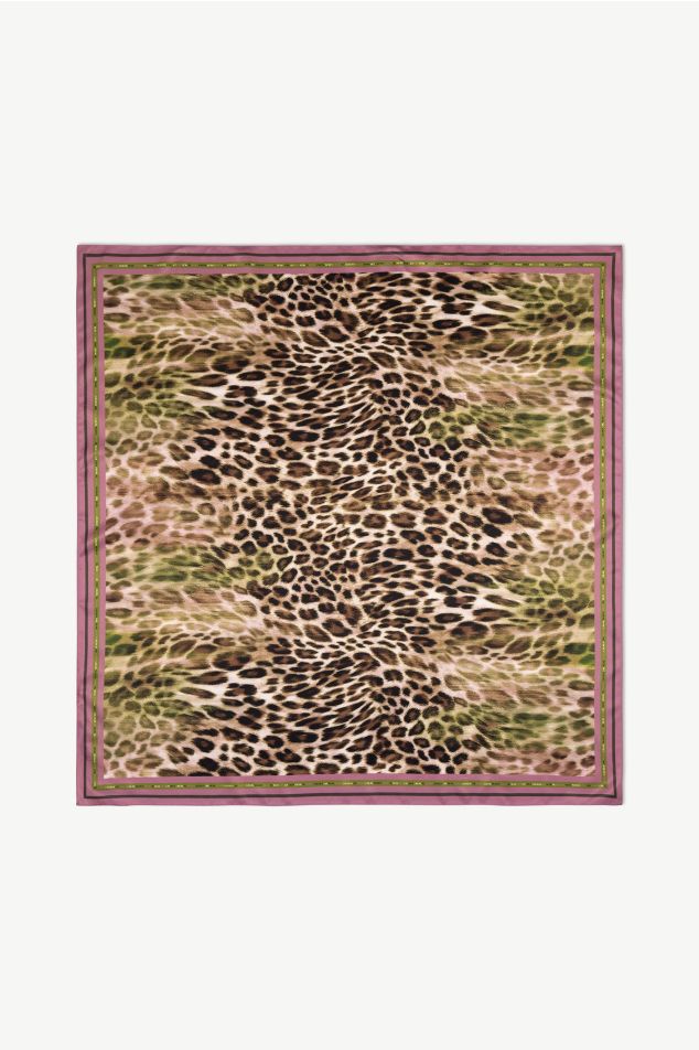 Romantic Animal Print Carré Scarf