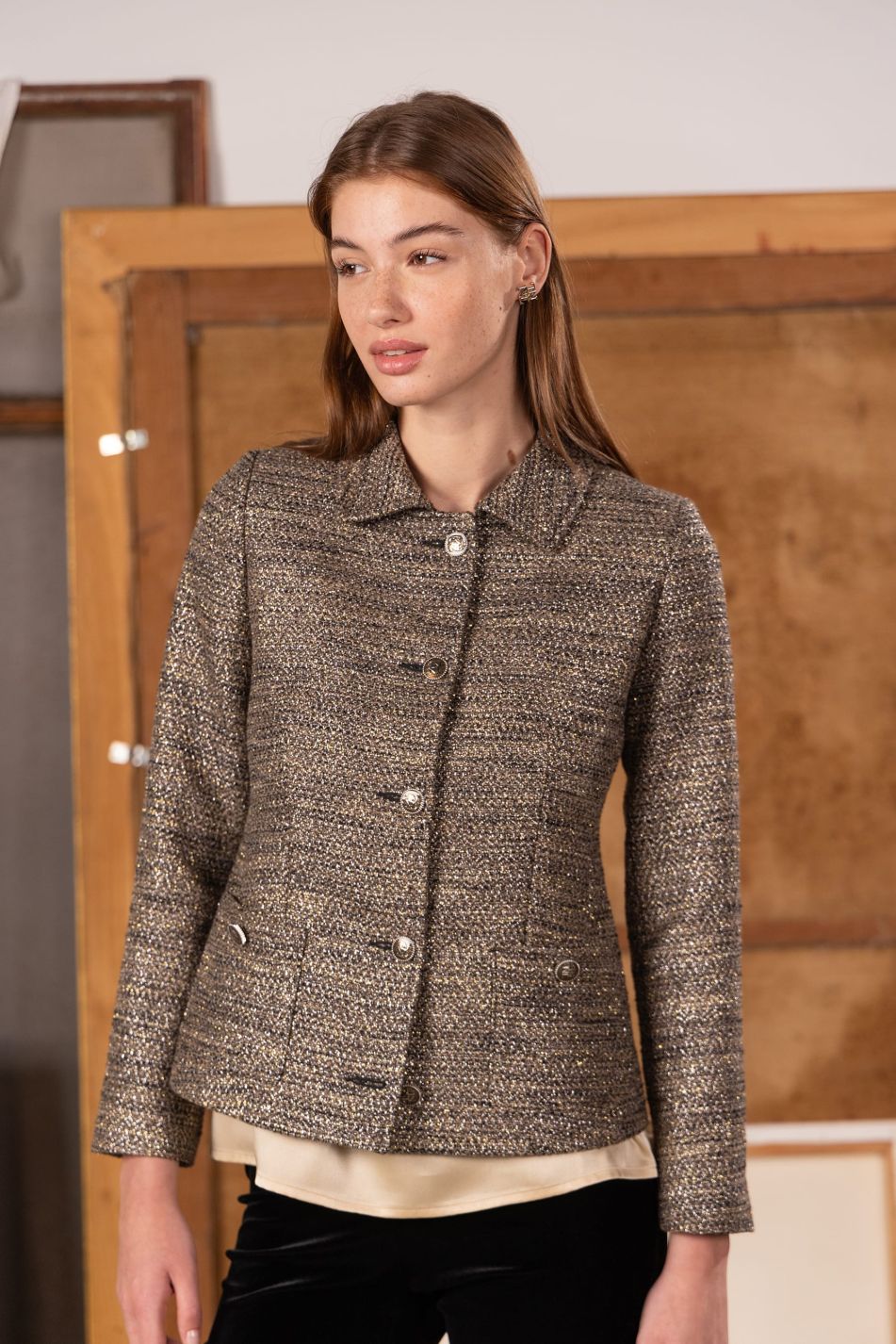 Metallic Tweed Jacket