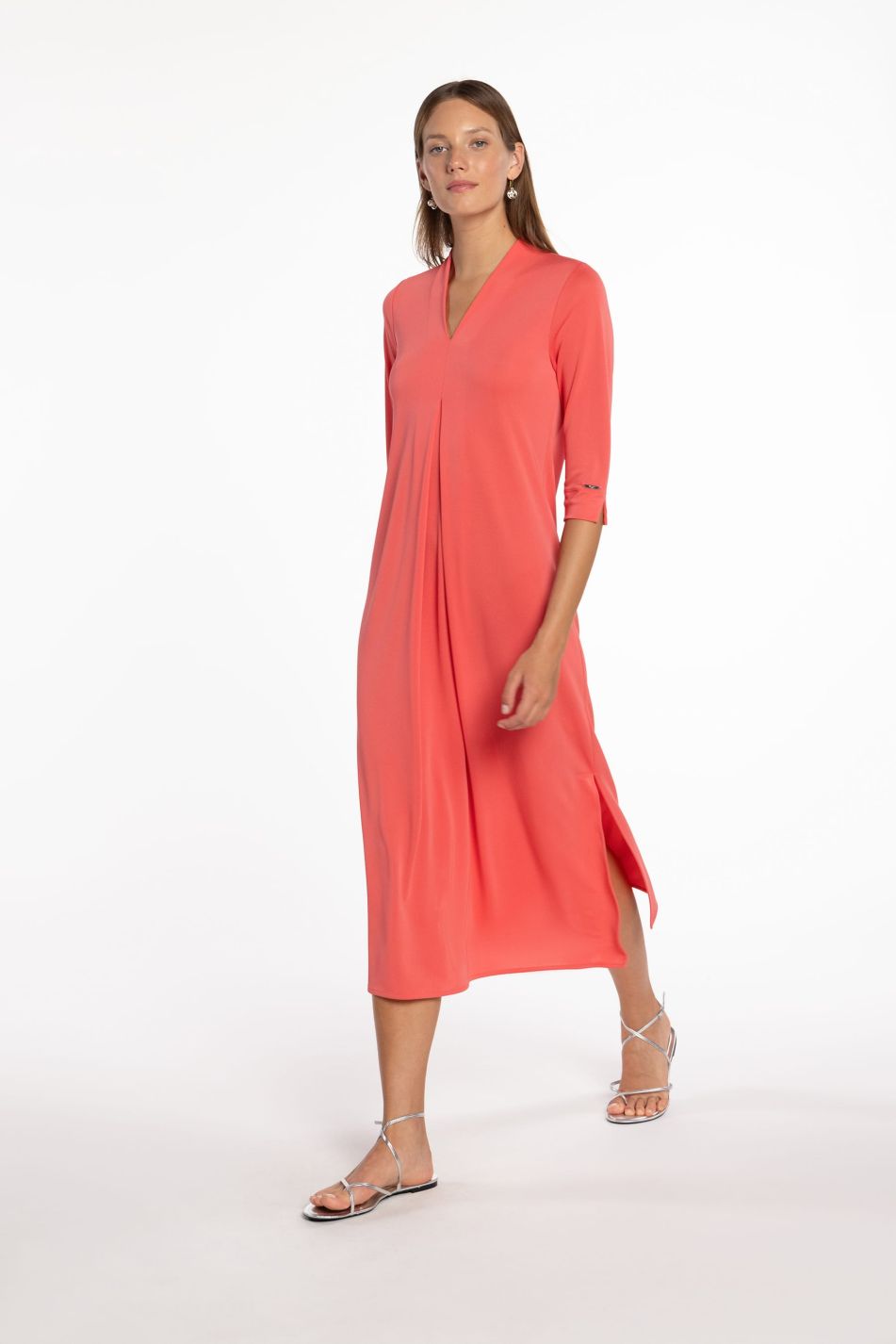 Jersey Dress with Central Pleat