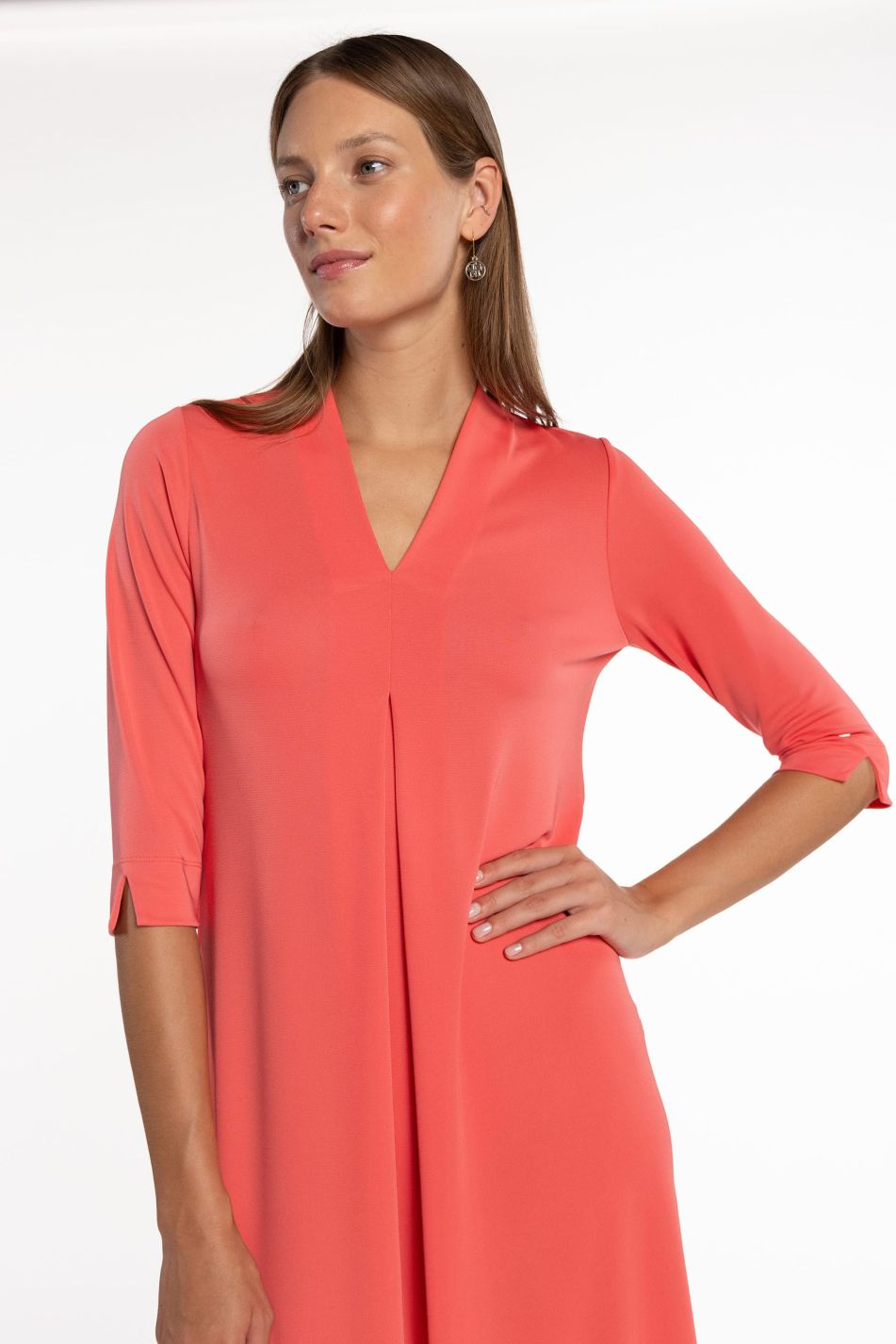 Jersey Dress with Central Pleat