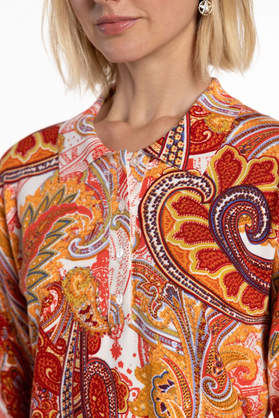 Paisley Print Knit Sweater