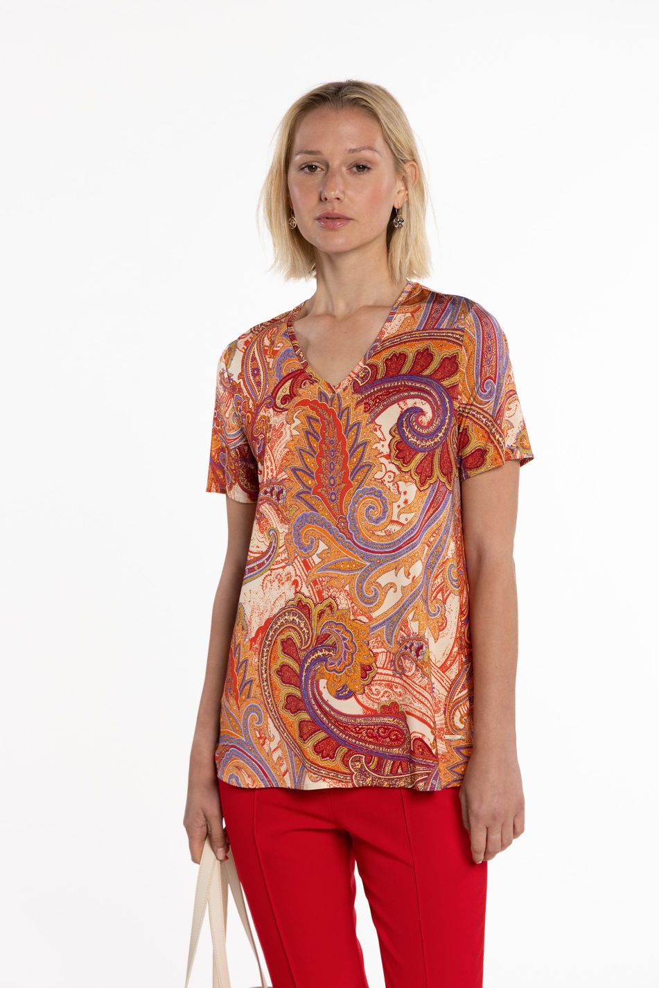 Paisley Printed Jersey Top