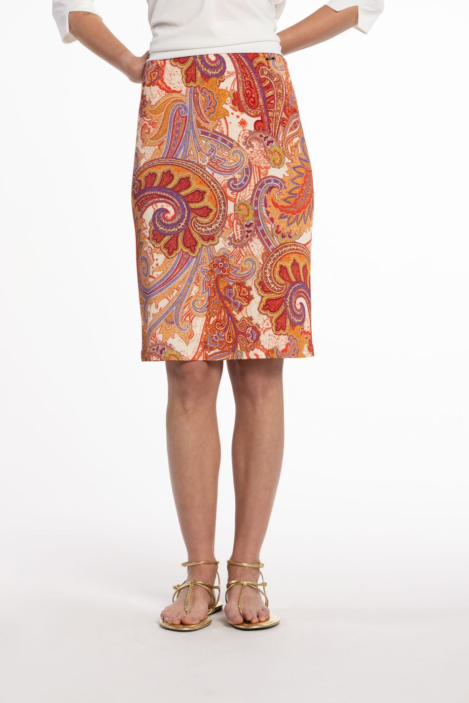 Printed Jersey Pencil Skirt