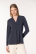 V-Neck Top With Center Pleat