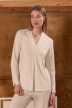 V-Neck Top With Center Pleat