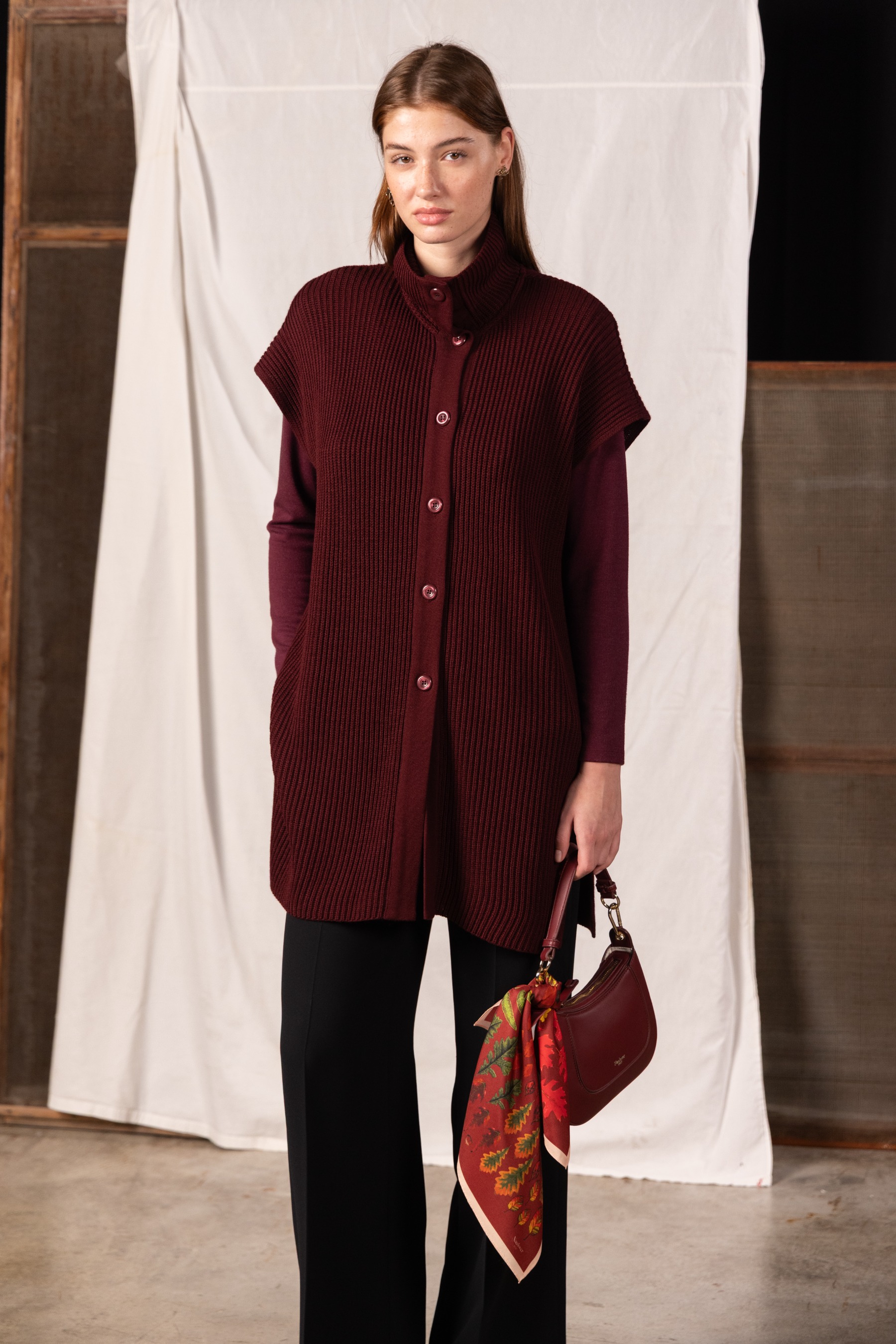 Chaleco con punto tricot