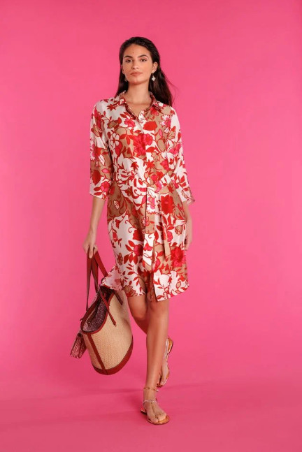 Vestido estampado rosa para mujer