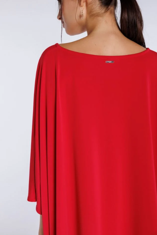 Caftan de punto circular para mujer de color rojo