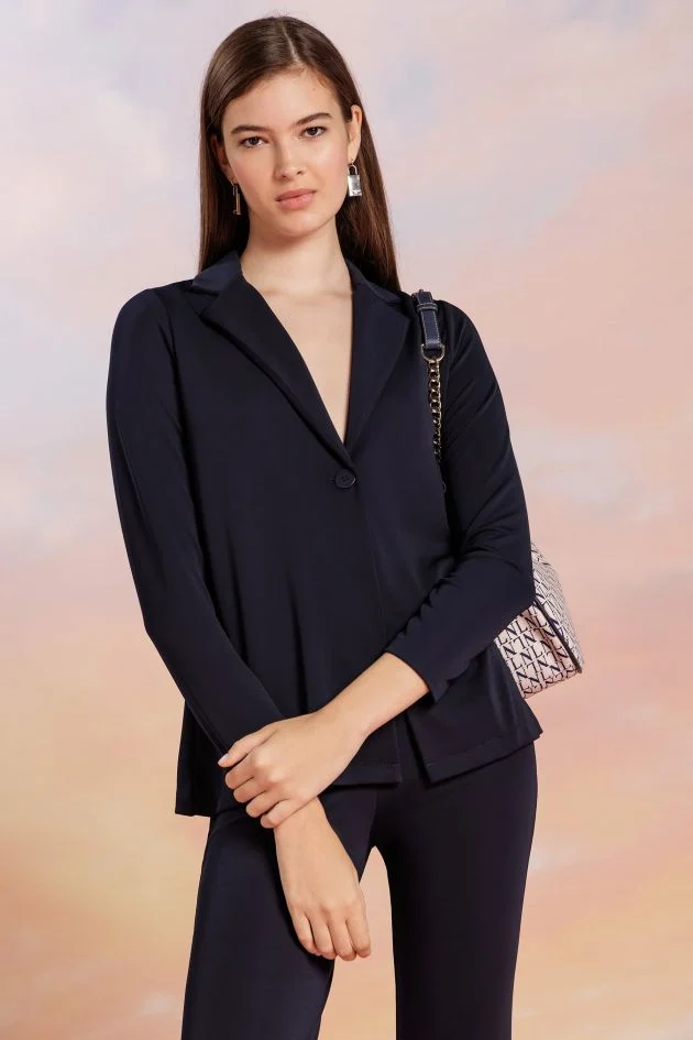 Conjunto de pantalón y blazer en azul marino